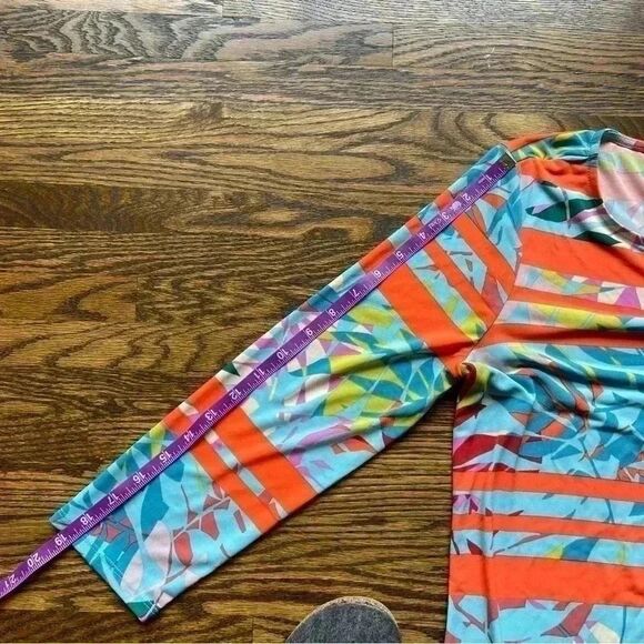 BcbgMaxAzria shift dress medium tropical stripe neon bright - Picture 9 of 9